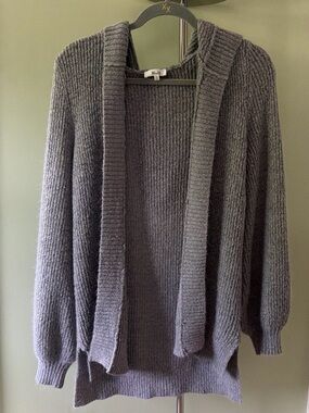Mudd Gray Ribbed Open-Front Women's Cardigan